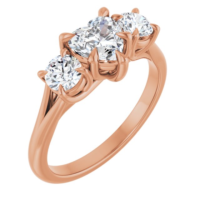 14K Rose Engagement Ring Mounting