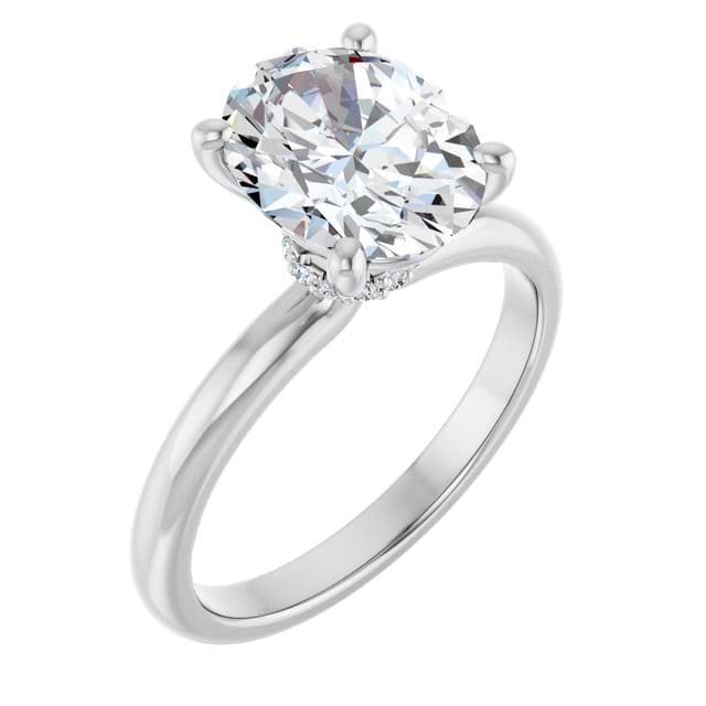 14K White Engagement Ring Mounting