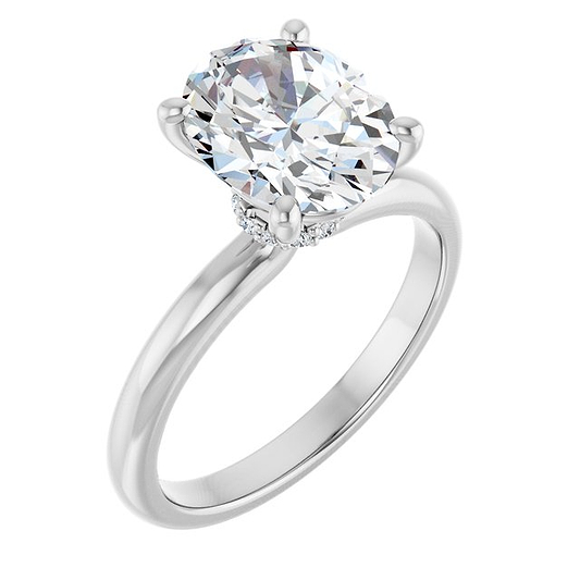 14K White Engagement Ring Mounting