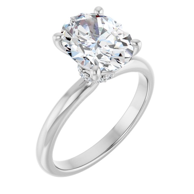 14K White Engagement Ring Mounting