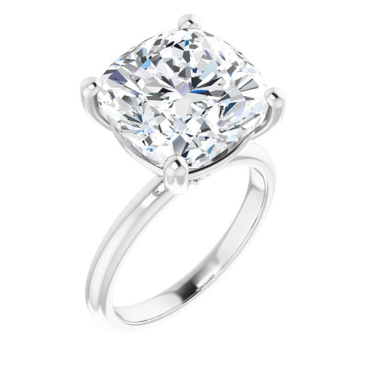 18K White Engagement Ring Mounting