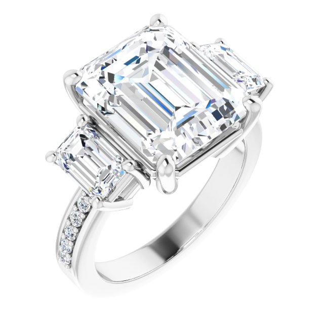 14K White Engagement Ring Mounting