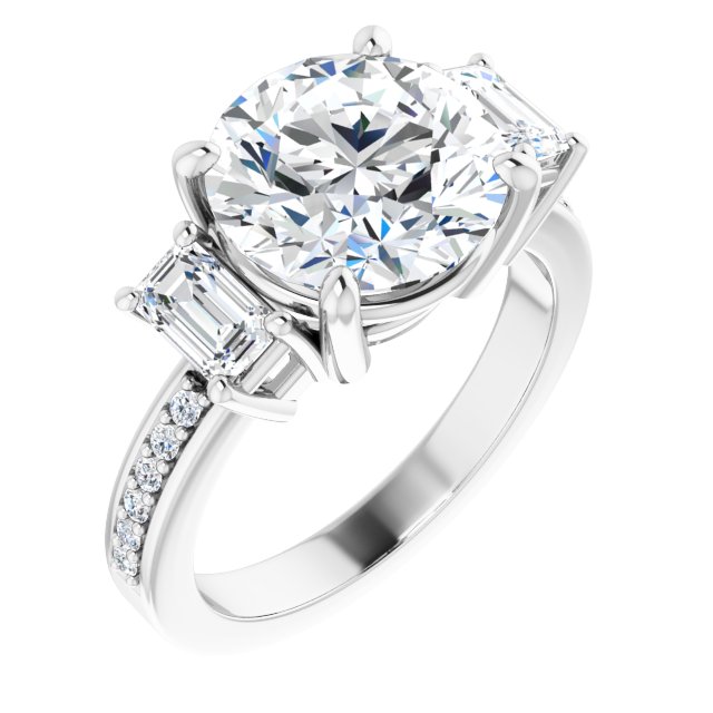 14K White Engagement Ring Mounting