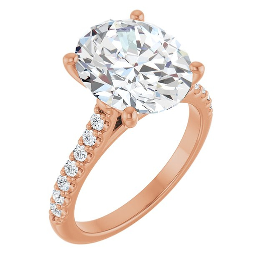 14K Rose Engagement Ring Mounting