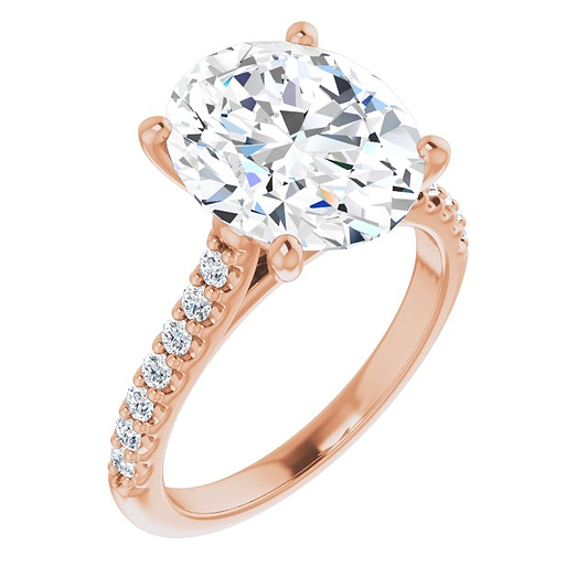 14K Rose Engagement Ring Mounting