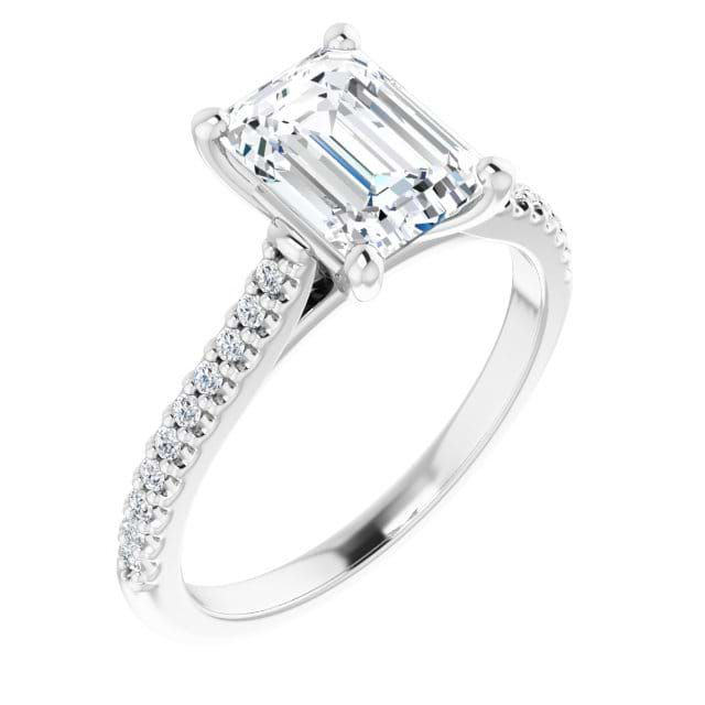 14K White Engagement Ring Mounting