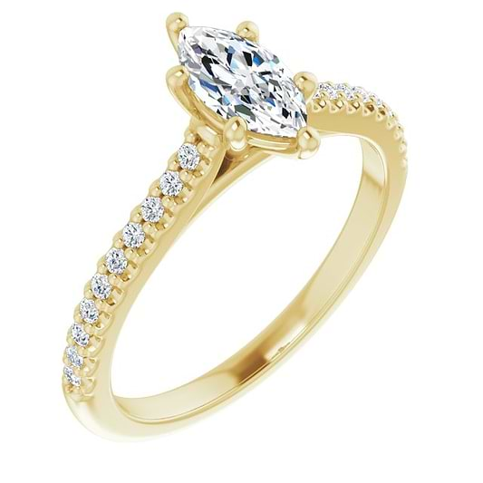 14K Yellow Engagement Ring Mounting