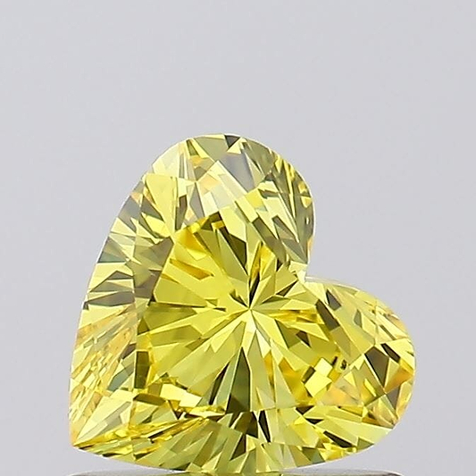 Heart 0.66 Fancy Vivid  Yellow VVS2