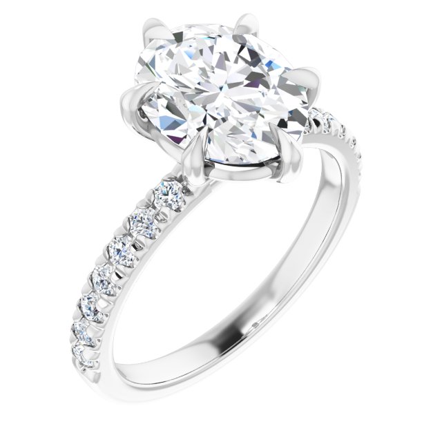 18K White Engagement Ring Mounting