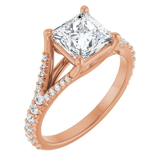 18K Rose Engagement Ring Mounting