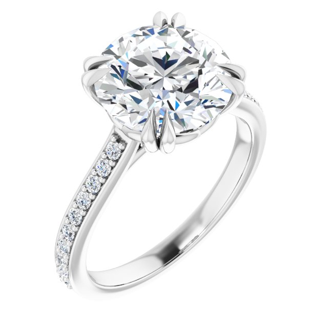 18K White Engagement Ring Mounting