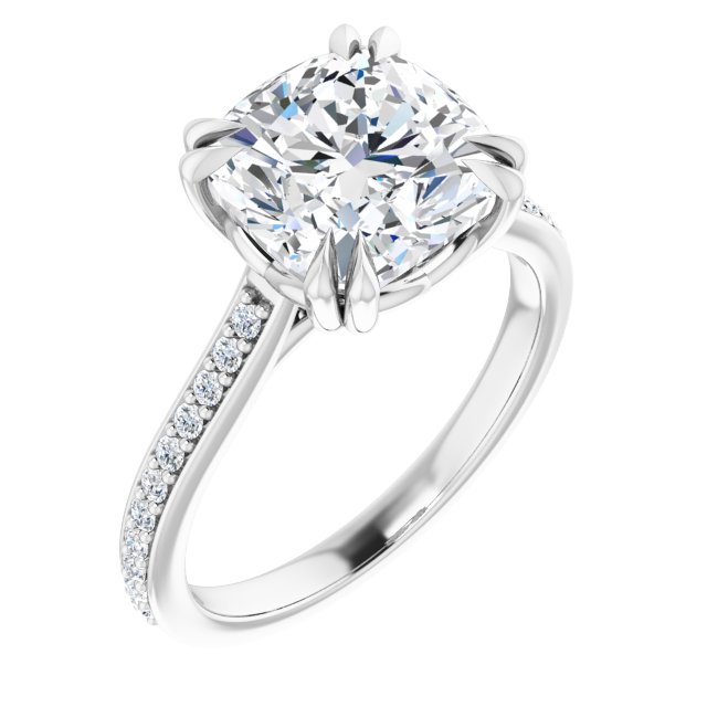 14K White Engagement Ring Mounting