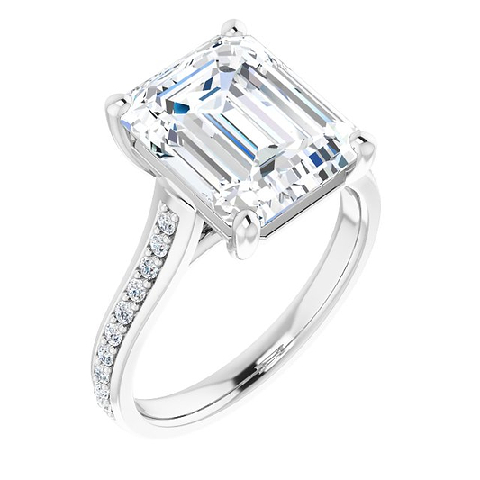 18K White Engagement Ring Mounting