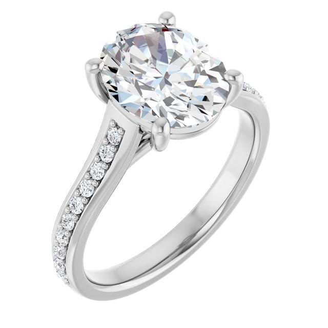 14K White Engagement Ring Mounting