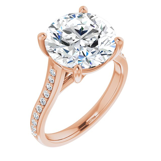 14K Rose Engagement Ring Mounting