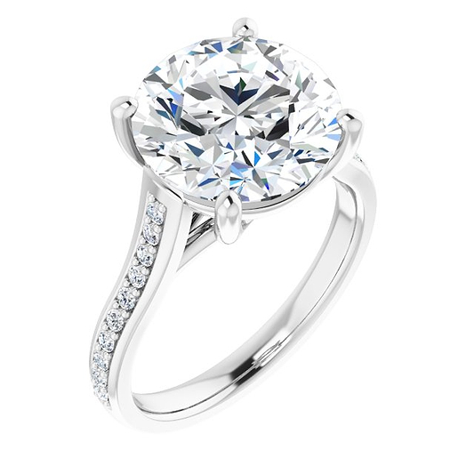 14K White Engagement Ring Mounting