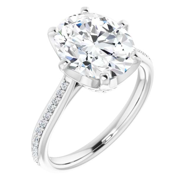 18K White Engagement Ring Mounting