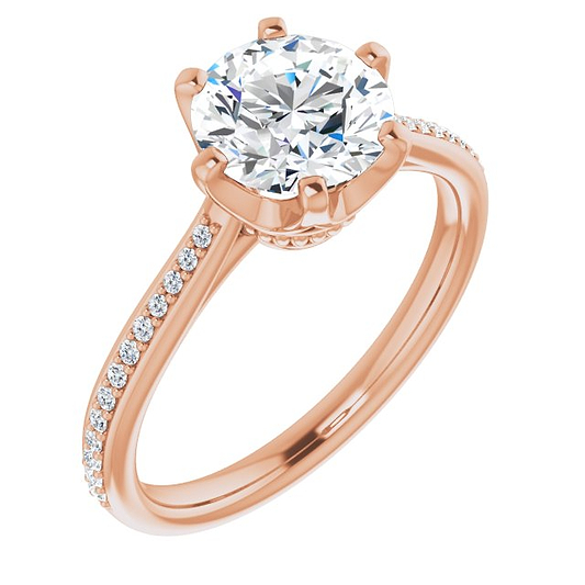 14K Rose Engagement Ring Mounting