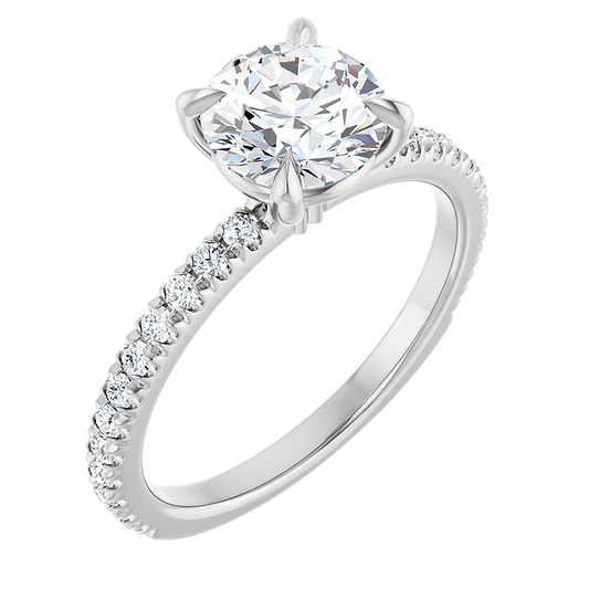 14K White Engagement Ring Mounting