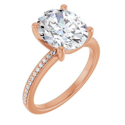 14K Rose Engagement Ring Mounting