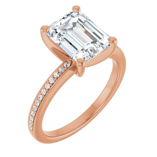 14K Rose Engagement Ring Mounting