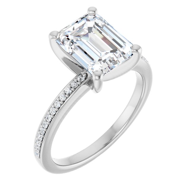 18K White Engagement Ring Mounting