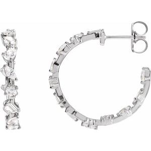 Lab-Grown Diamond 25.4 mm Hoop Earrings