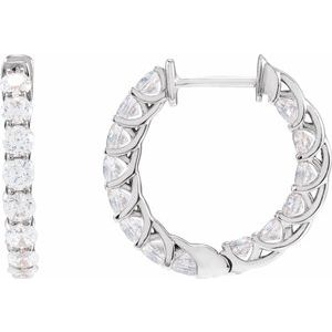 Lab-Grown Diamond Inside-Outside Hoop Earrings