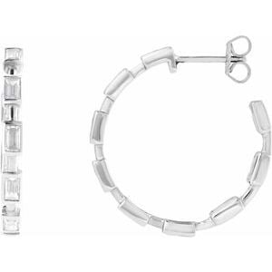 Lab-Grown Diamond 24.78 mm Hoop Earrings