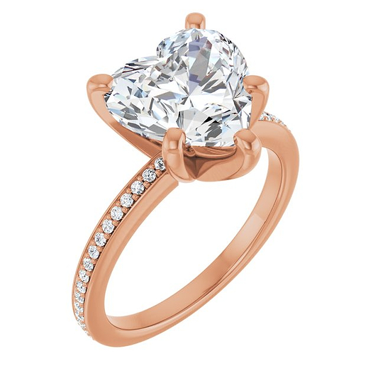14K Rose Engagement Ring Mounting
