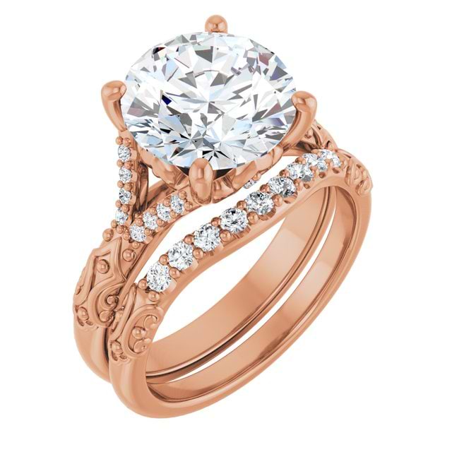 14K Rose Gold Bezel Set Engagement Ring - Downpay Demo