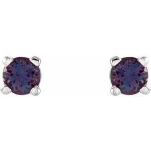 Lab-Grown Alexandrite Stud Earrings