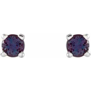 Lab-Grown Alexandrite Stud Earrings