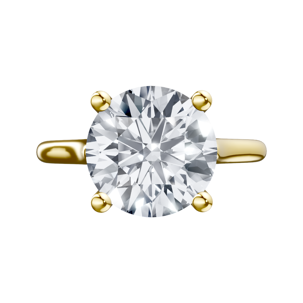 14K white 6.2mm round Engagement Ring Mounting