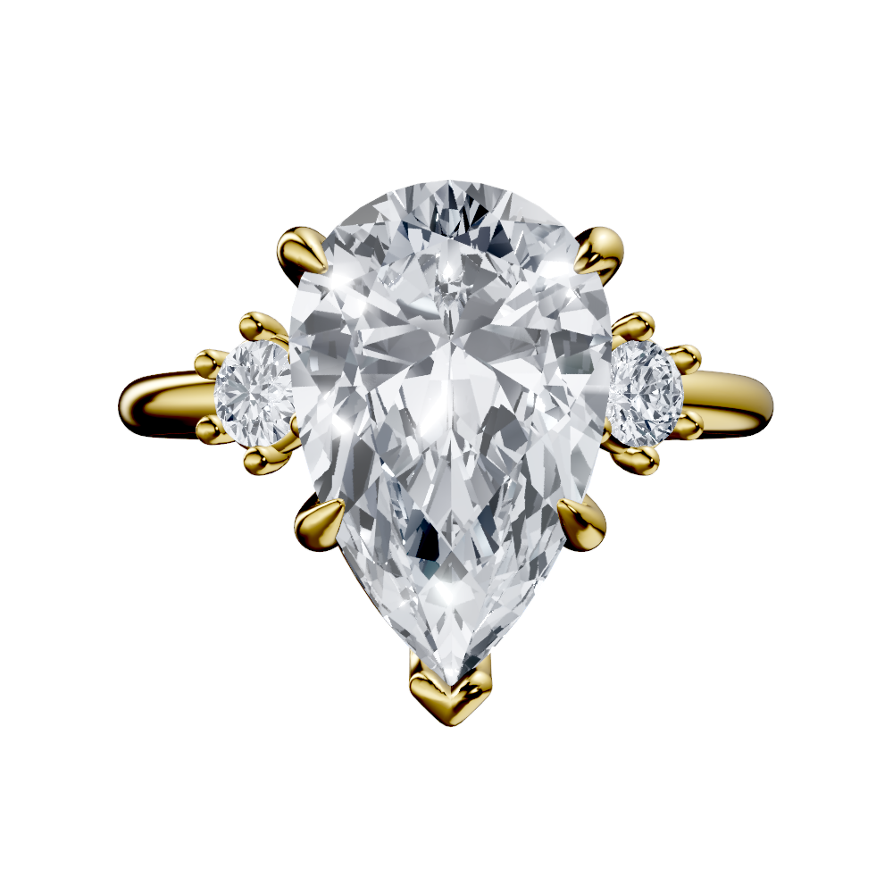 14K white 6.6mm round Engagement Ring Mounting