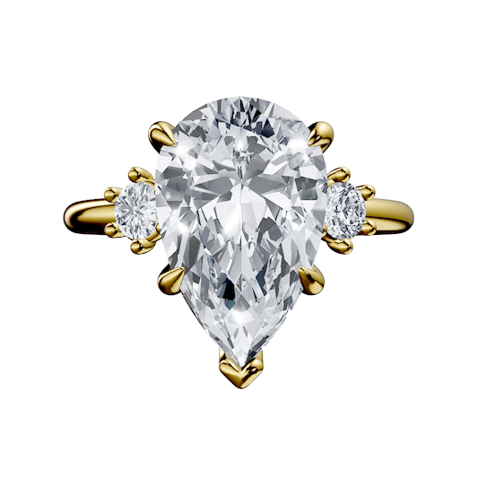 14K white 6.6mm round Engagement Ring Mounting