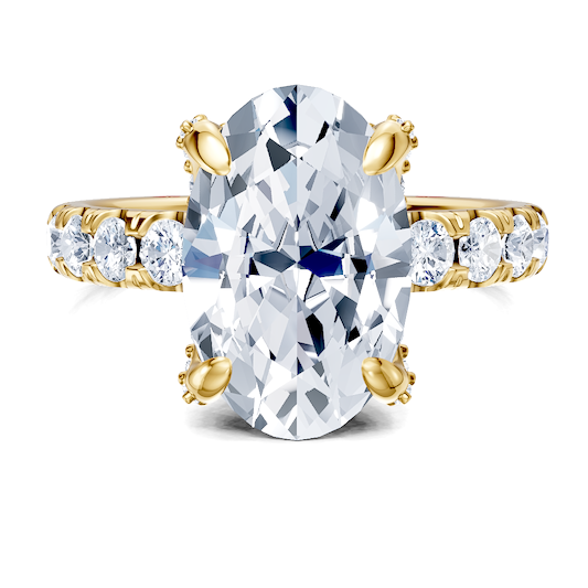 14K white 13.3X9.5mm oval Engagement Ring Mounting