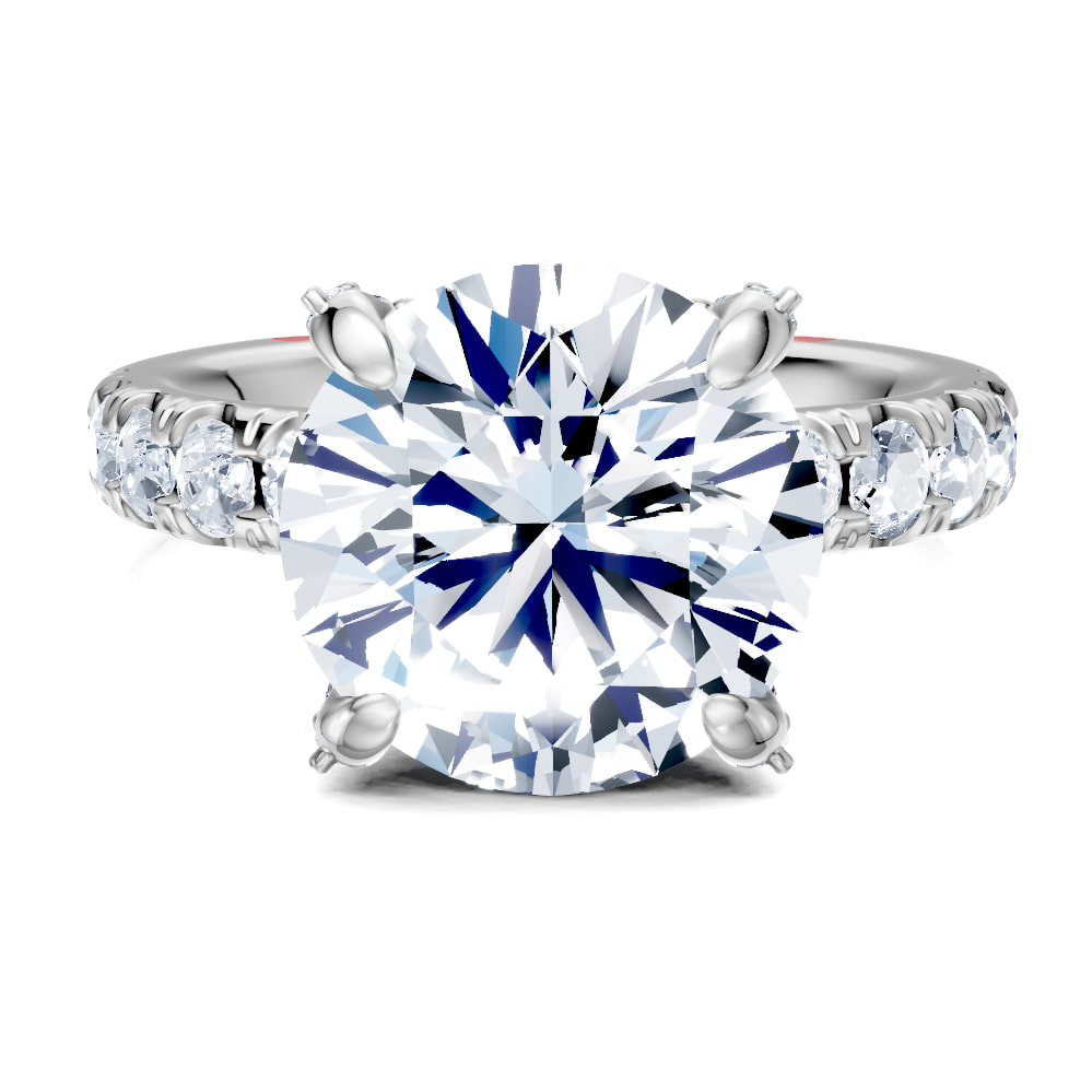 14K white 13.3X9.5mm oval Engagement Ring Mounting