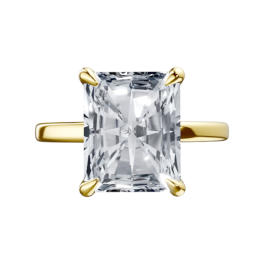 14K Yellow Gold Radiant Halo engagement ring
