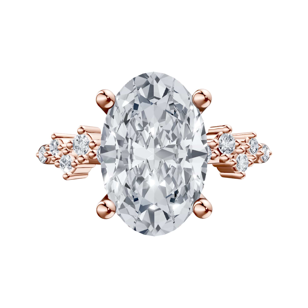14K white 9.46X7mm oval Engagement Ring Mounting