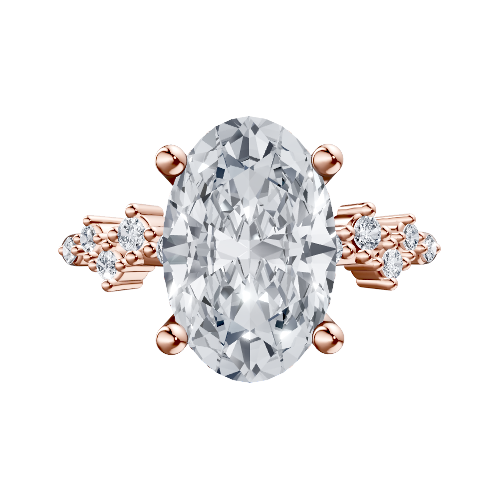 14K white 9.46X7mm oval Engagement Ring Mounting