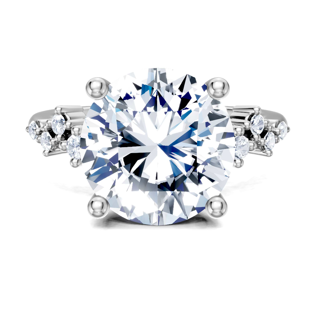 14K white 9.46X7mm oval Engagement Ring Mounting