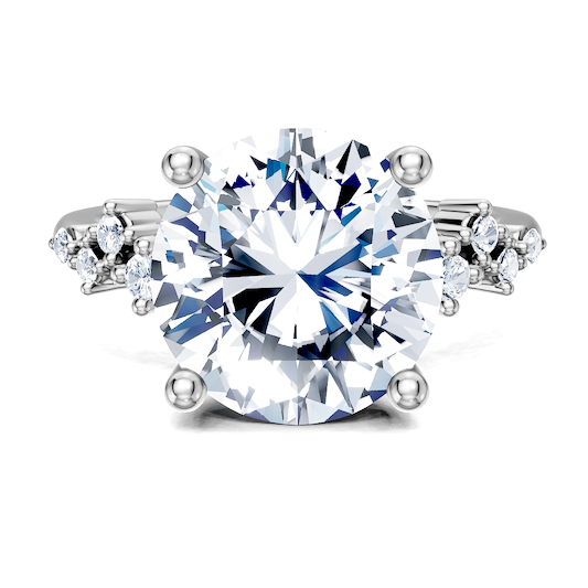 14K white 9.46X7mm oval Engagement Ring Mounting