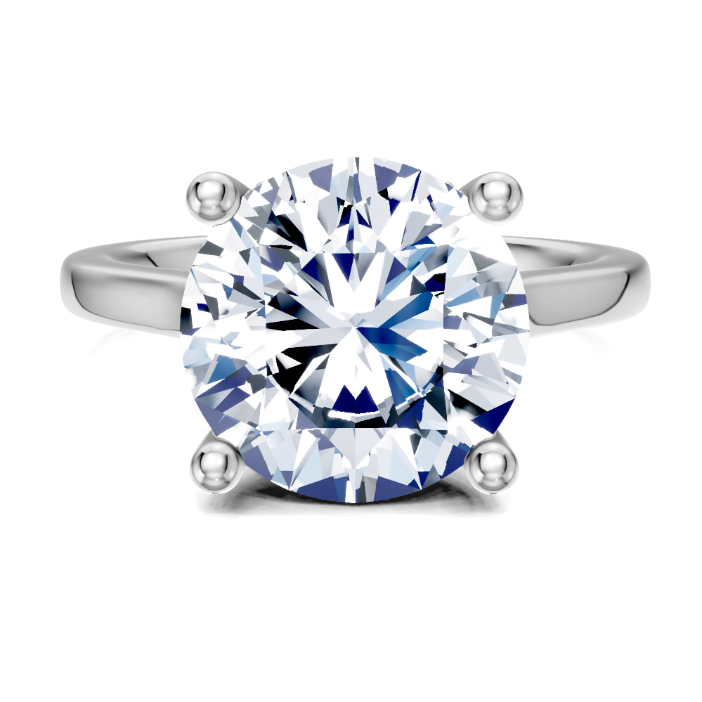 14K white 8mm round Engagement Ring Mounting