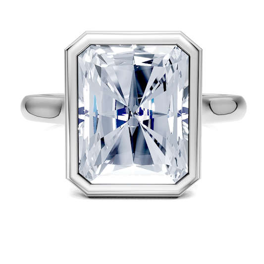 14K white 7.5mm round Engagement Ring Mounting