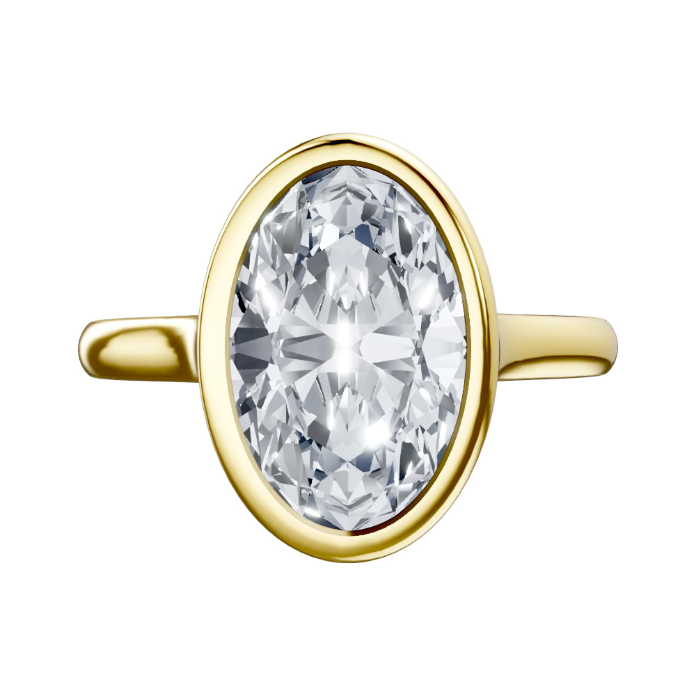 14K white 7.5mm round Engagement Ring Mounting