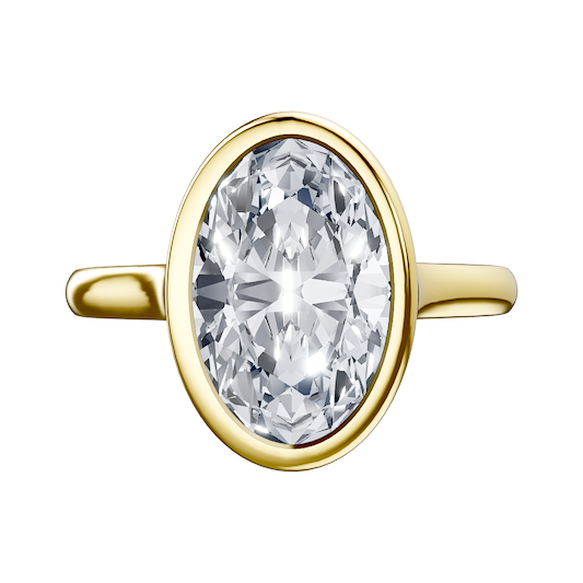 14K white 7.5mm round Engagement Ring Mounting
