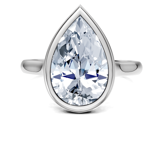 14K white 7.5mm round Engagement Ring Mounting
