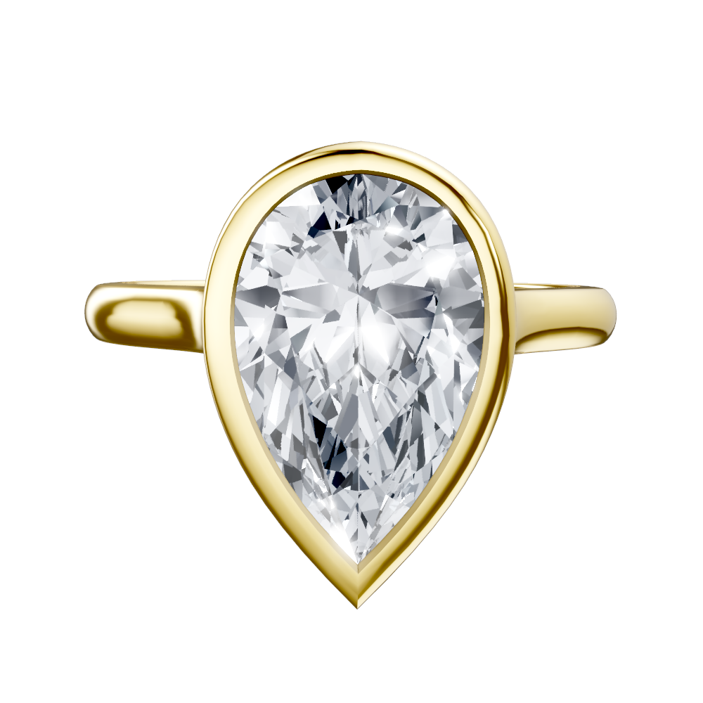 14K white 7.5mm round Engagement Ring Mounting