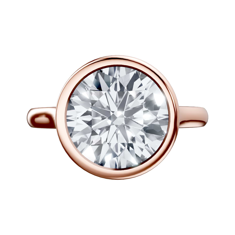 14K white 7.5mm round Engagement Ring Mounting
